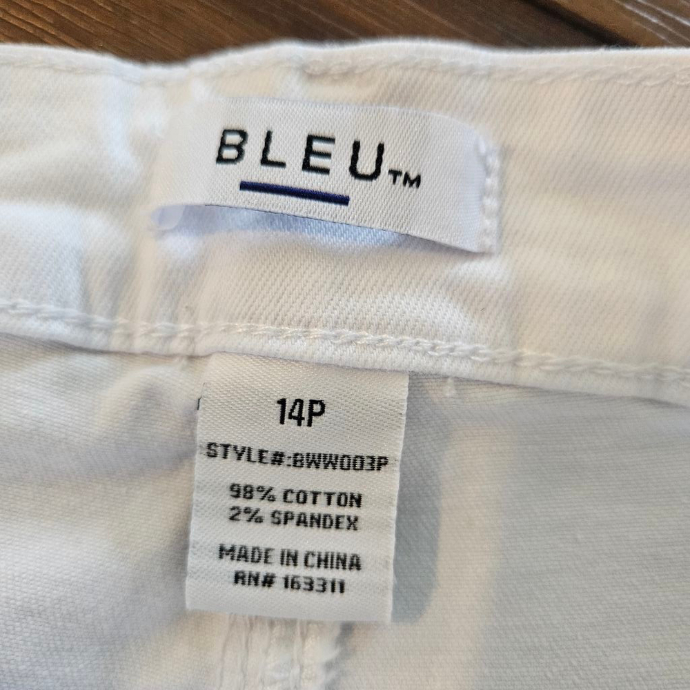 Women's BLEU Capri Pants Size 14P White - Picture 2 of 9